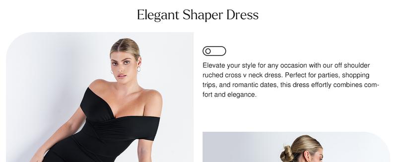 Popilush Off Shoulder V-Neck Ruched Midi Shapewear Dress