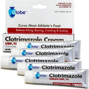5-Pack Globe Clotrimazole 1% Antifungal Cream – Treats Athlete’s Foot, Jock Itch, Ringworm & Relieves Itching