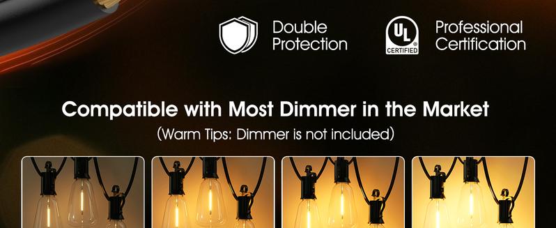 Brightown christmas Outdoor String Lights with Shatterproof ST38 Dimmable Edison Bulbs, Waterproof, 2700K Warm Light, Perfect for Backyard, Patio, Garden, Deck, Party, and Xmas Decor, Great Gift Idea Led Lighting Brightown christmas Outdoor String Lights with Shatterproof ST38 Dimmable Edison Bulbs, Waterproof, 2700K Warm Light, Perfect for Backyard, Patio, Garden, Deck, Party, and Xmas Decor, Great Gift Idea Led Lighting
