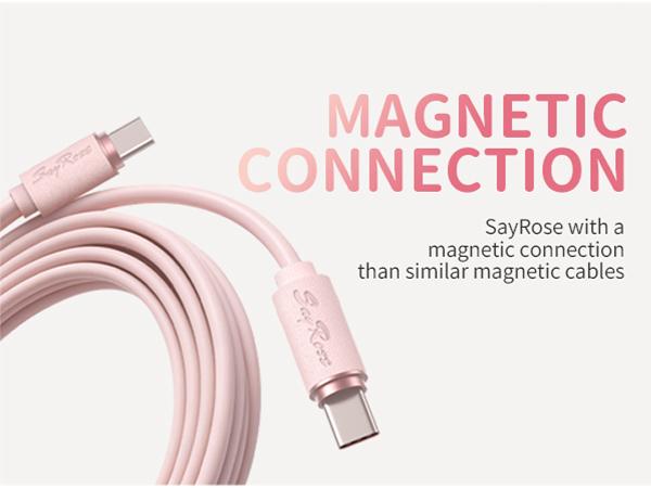 Data cable Universal Type-C Compatibility, Fast Charging & Data Sync Magnetic Adsorption, Anti-Loose & Port Scratch Protection Built-in Dust Cap, Dust/Water Resistant, Anti-Oxidation Flexible & Anti-Break Aesthetic