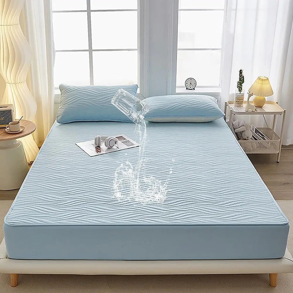 Eco-Friendly Degradable Waterproof Mattress Protector - 2''-12'' Deep Pockets Elastic Fit, Soft, Dustproof Cover, Noiseless, Wrinkle-Free, Foldable, Durable, Machine Washable - Must-Have for Bedrooms, Living Rooms, Adjustable Beds, Children