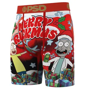 PSD Mens Rick & Morty Boxer Briefs - Standard Length 7 Inch Inseam, Soft and Breathable Poly Blend Fabric