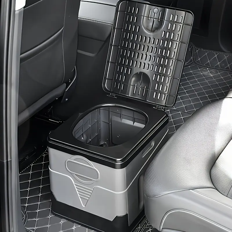 Portable Car Foldable Toilet Compact Fast Design for Travel Camping Road Trips Black Gray Collapsible Storage Solution Hygiene Accessories