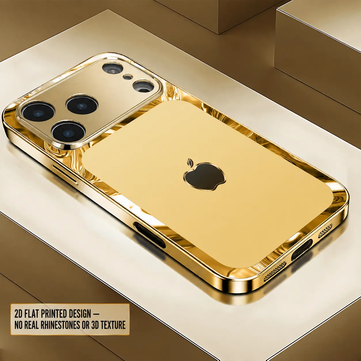 Men's Simple Electroplated Gold Creative Pattern Smartphone Case - 1-Piece Scratch-Proof Casing for iPhone 11,X,XR,XS,17 Pro Max, Trendy 2D Flat Printed Mobile Phone Accessory - No Real Rhinestones or 3D Texture