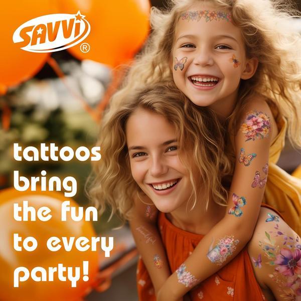 Temporary Tattoos for Kids – 50 Pack Made in USA with Certified Safe Ink, Bulk Birthday Party Favors & Temporary Tattoo Stickers for Boys & Girls