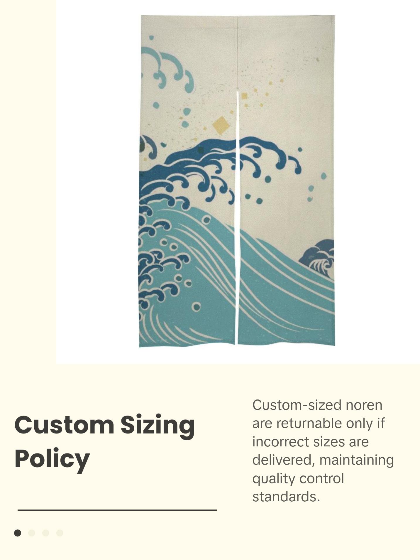 Japanese Noren, Japanese Door Curtain, Japanese Pattern Hemp Curtain, Japanese Waves curtain, Door Curtain