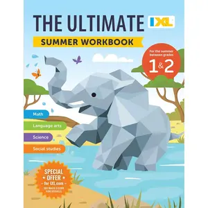 IXL Ultimate Summer 1st to 2nd Grade Workbook, Math, Reading Comprehension, Language Arts, Geography, Science, Social Studies, and Writing Practice for Kids (IXL Ultimate Summer Workbooks) Paperback – April 18, 2025