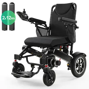 Tivaro-EW5003  35 Miles Long Range Electric Wheelchair for Adults, Foldable Motorized Wheelchair with 2 Removable 12Ah Batteries, All Terrain Power Wheelchairs for Senior, Airline Approved, Black