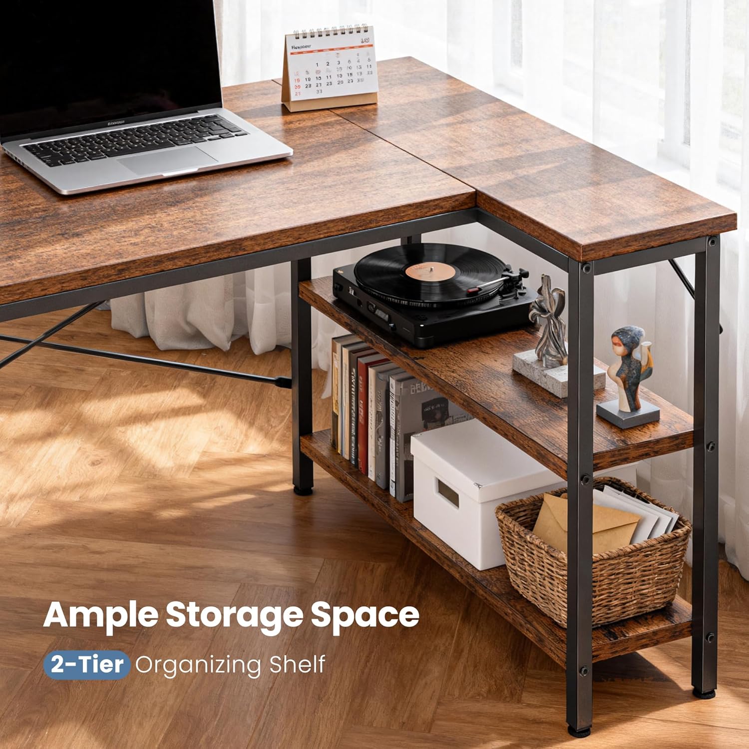 L Shaped Gaming Desk 39"/47"/55" Reversible Corner PC Desk with 7-Tier Storage Shelves, Heavy Duty Computer Desk with X-Brace Support for Gaming Setup & Home Office L Shaped Gaming Desk 39"/47"/55" Reversible Corner PC Desk with 7-Tier Storage Shelves, Heavy Duty Computer Desk with X-Brace Support for Gaming Setup & Home Office