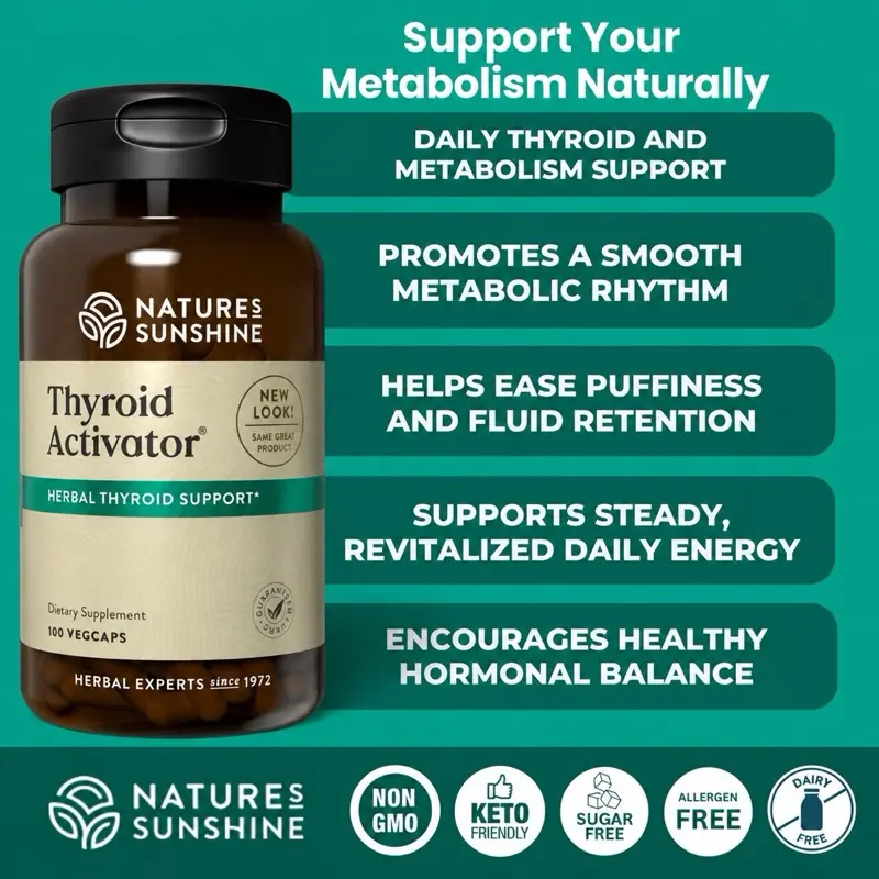 Nature's Sunshine Thyroid Activator 100 Capsules:  Essential Minerals Supplement,  Vitamin, Natural
