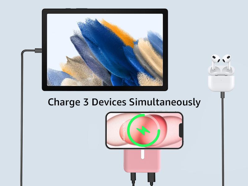 Podoru for MagSafe Battery Pack, Foldable 10000mAh Magnetic Power Bank Fast Charging Wireless Portable Charger for iPhone 17/16/15/14/13/12 Series