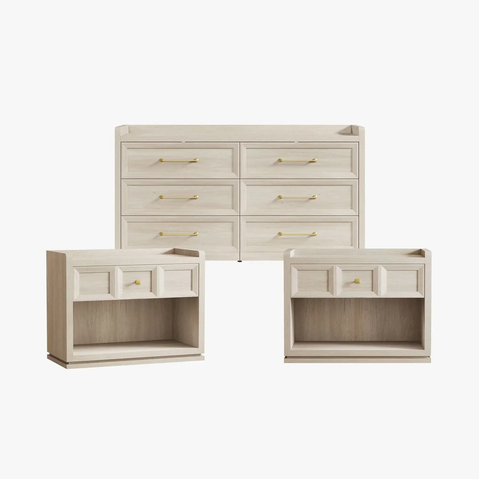 6-Drawer Dresser+Nightstand（Grey White Oak）