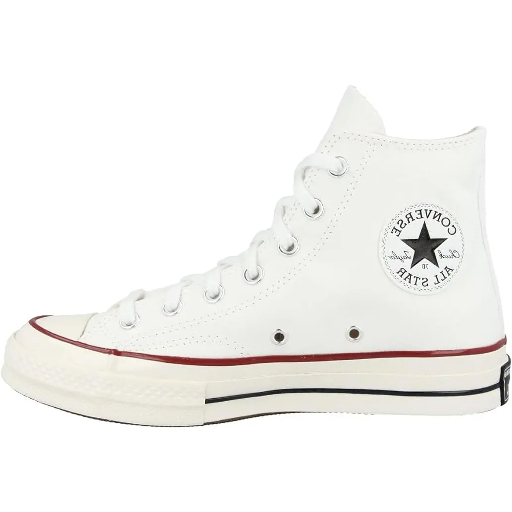 Converse Unisex Chuck 70 Heavyweight Canvas High-Top Classic Skate Sneakers - Vintage Daily Street Shoes, Optical White 162056C