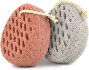 BAIMEI IcyMe Bath Sponge, Sponge Loofah Body Scrubber, Shower Pouf Cleaning Loofahs Sponge, Shower Use Sponge (Pink Grey)