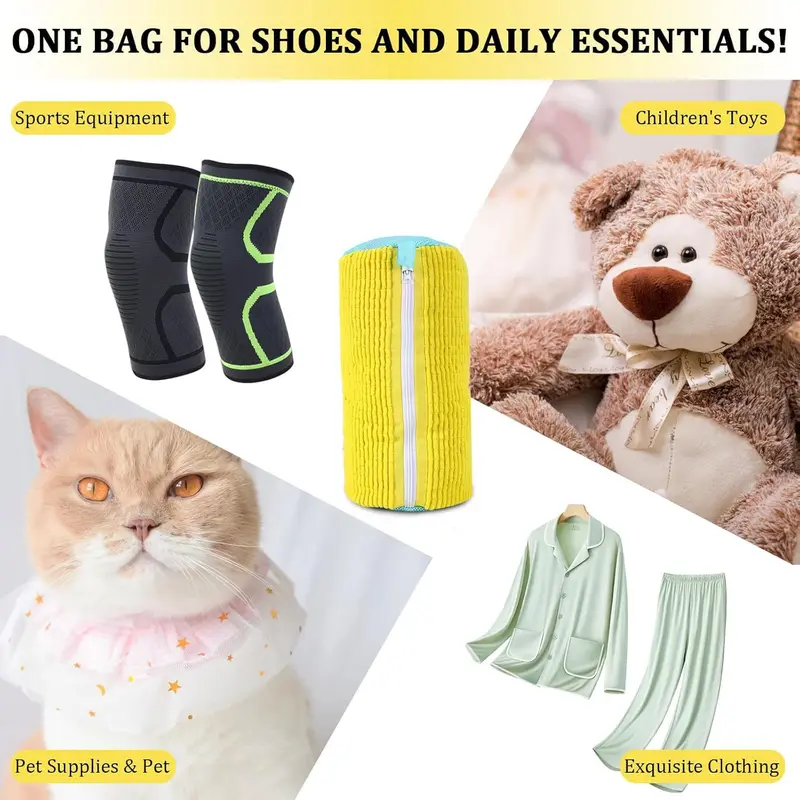 Premium Chenille Microfiber Shoe Washer Bag with 1200 Bristles Secure Safety Lock Design for All Kinds of Shoes Reusable Washing Machine Cleaning Bag for Home Laundry Room Accessory