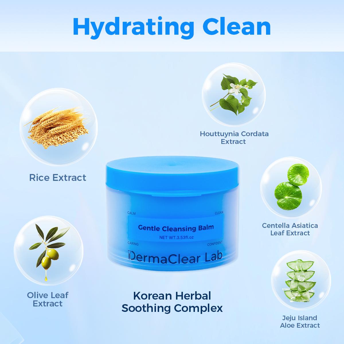 Spring Glow Up DermaClear Lab Gentle Cleansing Balm | Powerful Makeup Remover for Face, Eyes & Lips | Melts Waterproof & Heavy Makeup | Sensitive Skin Friendly with PENTA-RICE Centella | Hydrating with Natural Fragrance | Magnetic Spoon Included