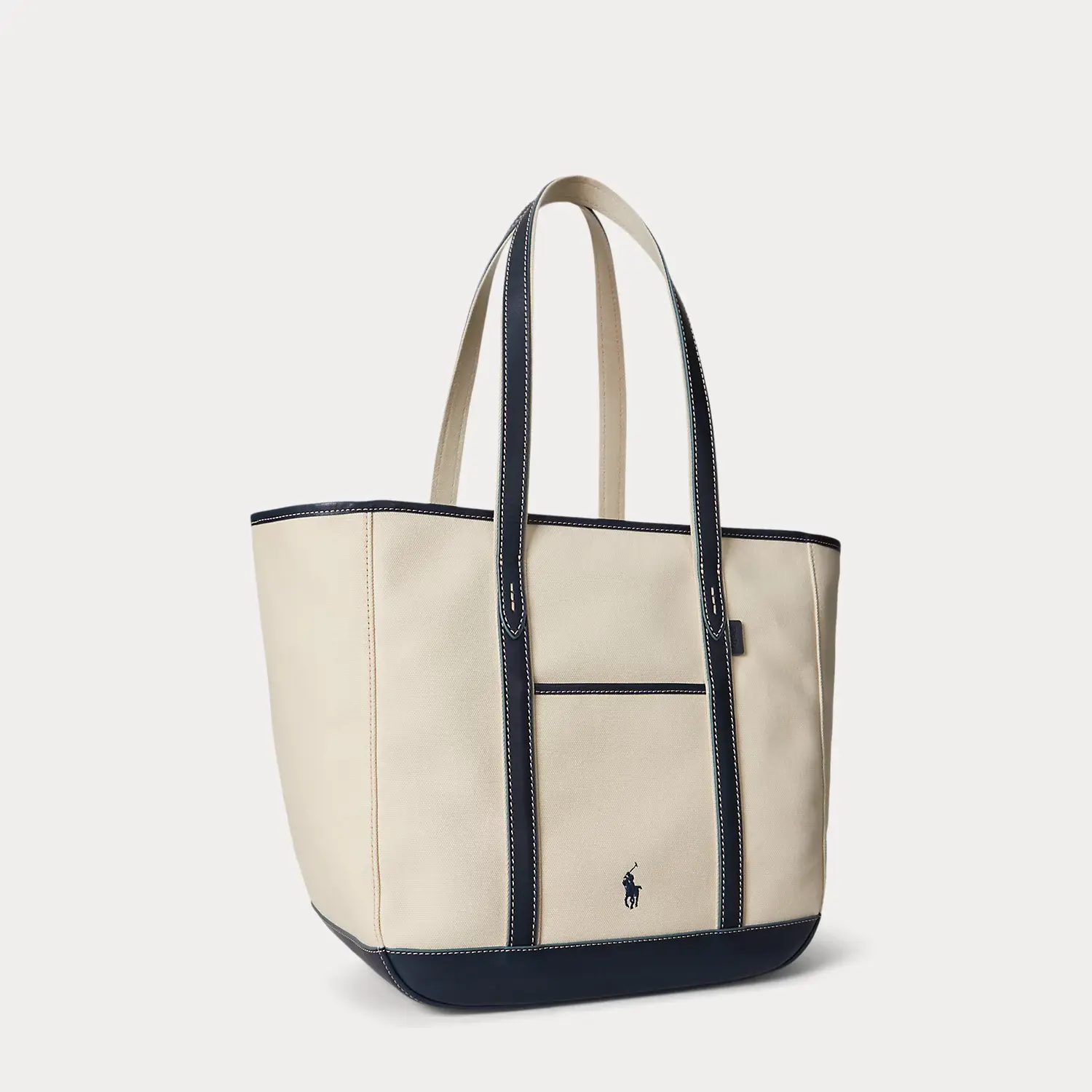 Polo Ralph Lauren - Leather-Trim Canvas Medium Shopper Tote