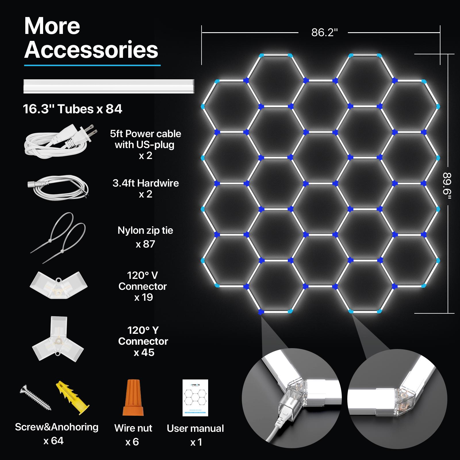 IPACKORIN Hexagonal Ceiling Light, Honeycomb Ceiling Light,Ultra Bright Honeycomb Lights, Hexagonal Garage Lights for Shops Supermarkets Shopping Malls Car Shows Basements Gymnasiums,  stockup mothersday