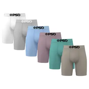 PSD Mens Essentials Boxer Brief 6 Pack - Standard Length 7 Inch Inseam, Soft and Breathable Cotton Fabric