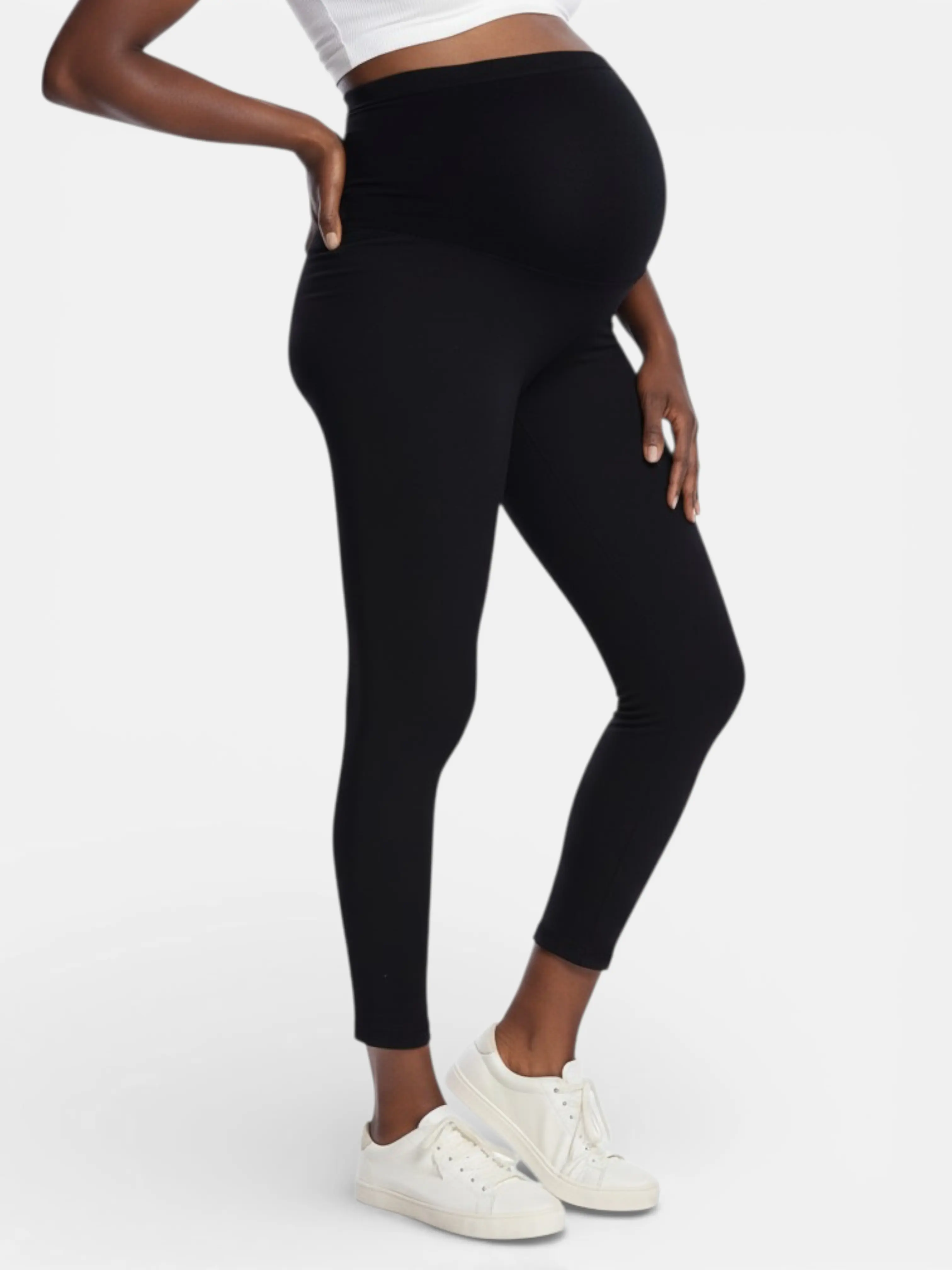 Motherhood Maternity Women's Over Belly Maternity Tights Soft Stretch Pregnancy Leggings