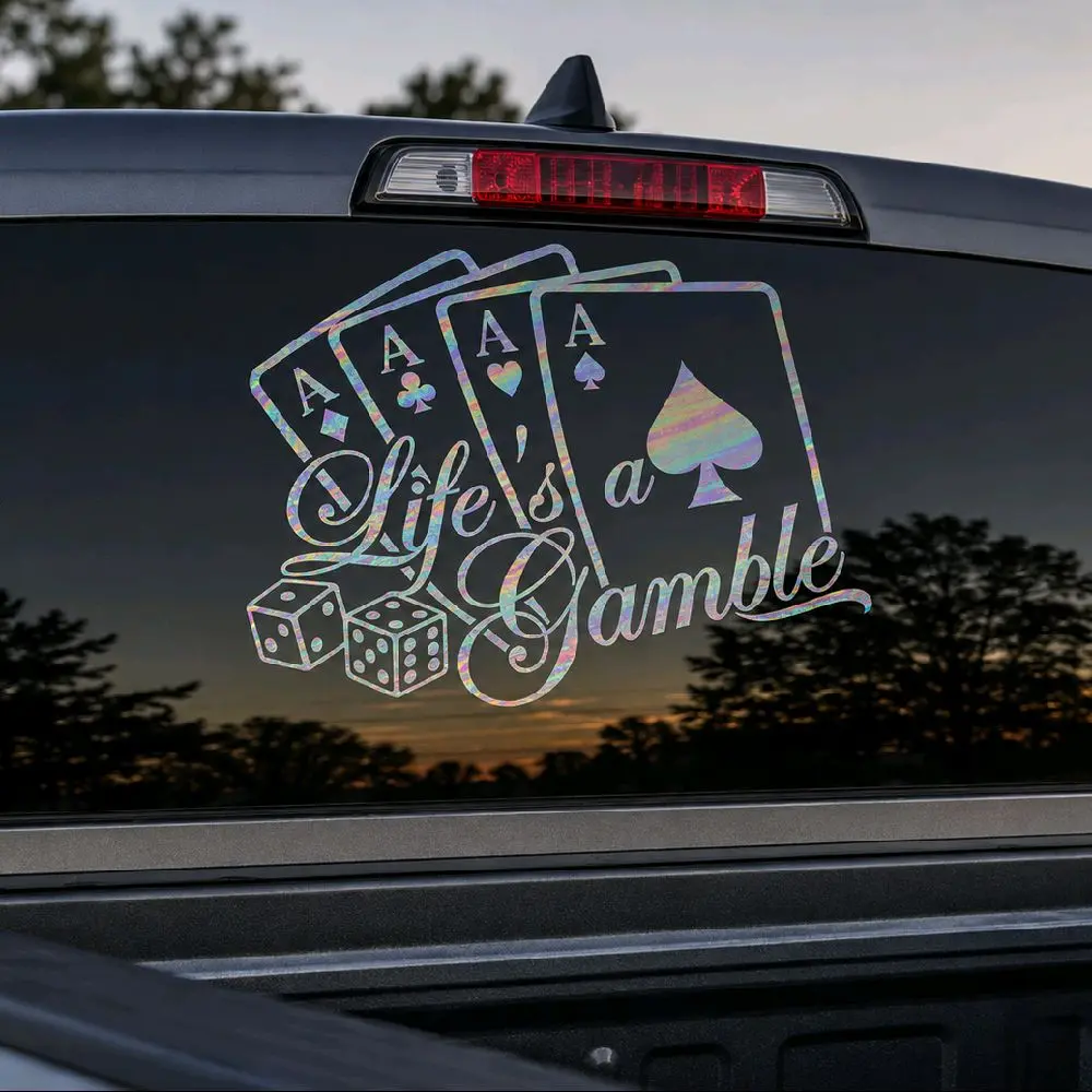 "Life Is a Gamble Vinyl Decal - Versatile Waterproof Sticker for cars and trucks