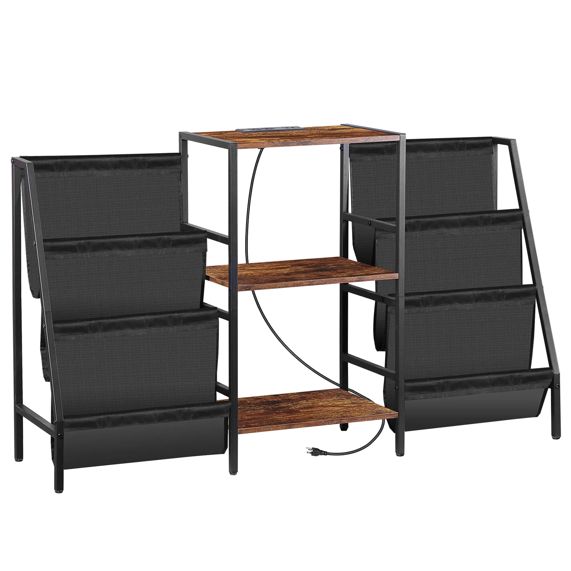 Segawe Freestanding Vinyl Record Player Stand - Metal Durable Holder, Thick Oxford Fabric, 33lbs/Layer Display Riser, Adjustable Shelf Rack, Vinyl Storage Freestanding Storage Rack, Multifunctional Organizer, Multilayer Shelf