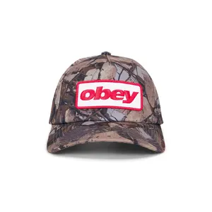 Obey Ranch 5 Panel Snapback Hat in Fence Camo Multi