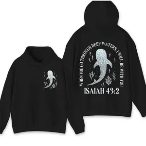Bie Verse T-shirt Hoodie | Whale Shark Shirt | Shark Shirt | Jesus T-shirt | Beach Tee | Isaiah 43:2 | Christian Ocean Shirt | Faith t-shirt