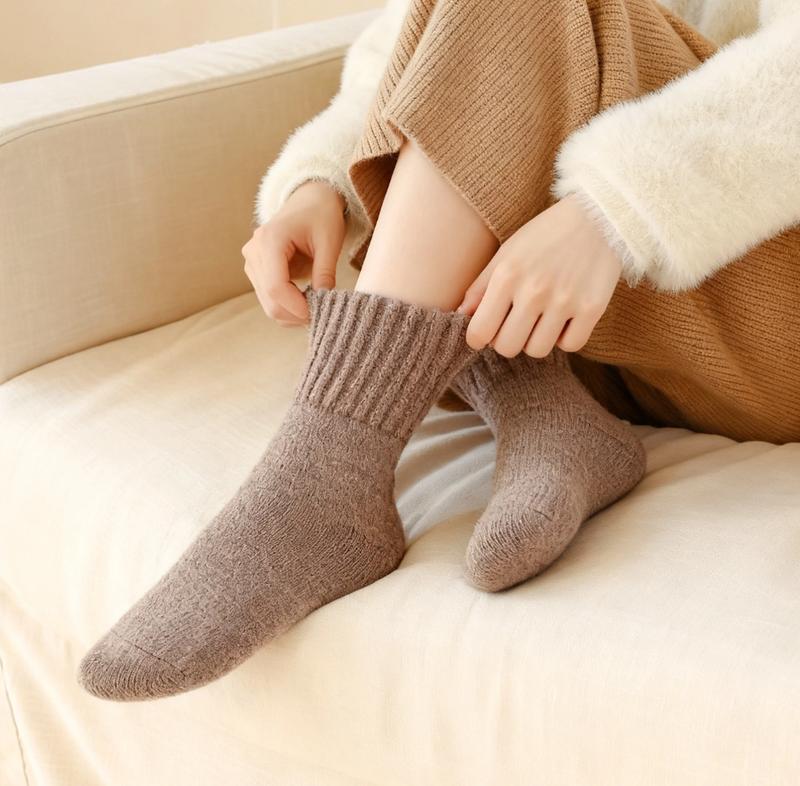 5/10/15 Pairs Women's Solid Mid calf Socks, Casual Soft Comfy Warm Socks for Fall & Wintel Women's Socks for Daily Wear