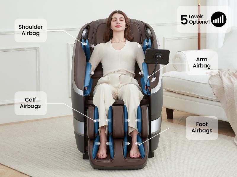 Real Relax 2024 massage chair FS01 full body zero gravity dual-core S-track deep massage built-in Bluetooth comfortable heating massage recliner Neck Massager Back Massager Arm Massaging Device Roller Massager