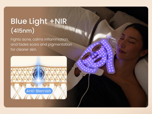 RENPHO Artemis Red Light Therapy Mask 3 Light Modes with 850nm Near-Infrared Red Light (NIR), Valentines Day Choice for Women Mom Wife Rechargeable LED Face Mask Anti-Aging Skincare at Home and Travel, Gift Choice for the Season