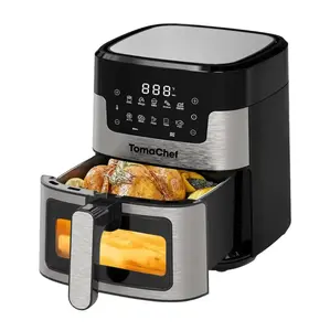 TomaChef Air Fryer,5L or 5.3QT,10-in-1 Multi-Function,Adjustable Temperature&Time,Visual Window,1300w