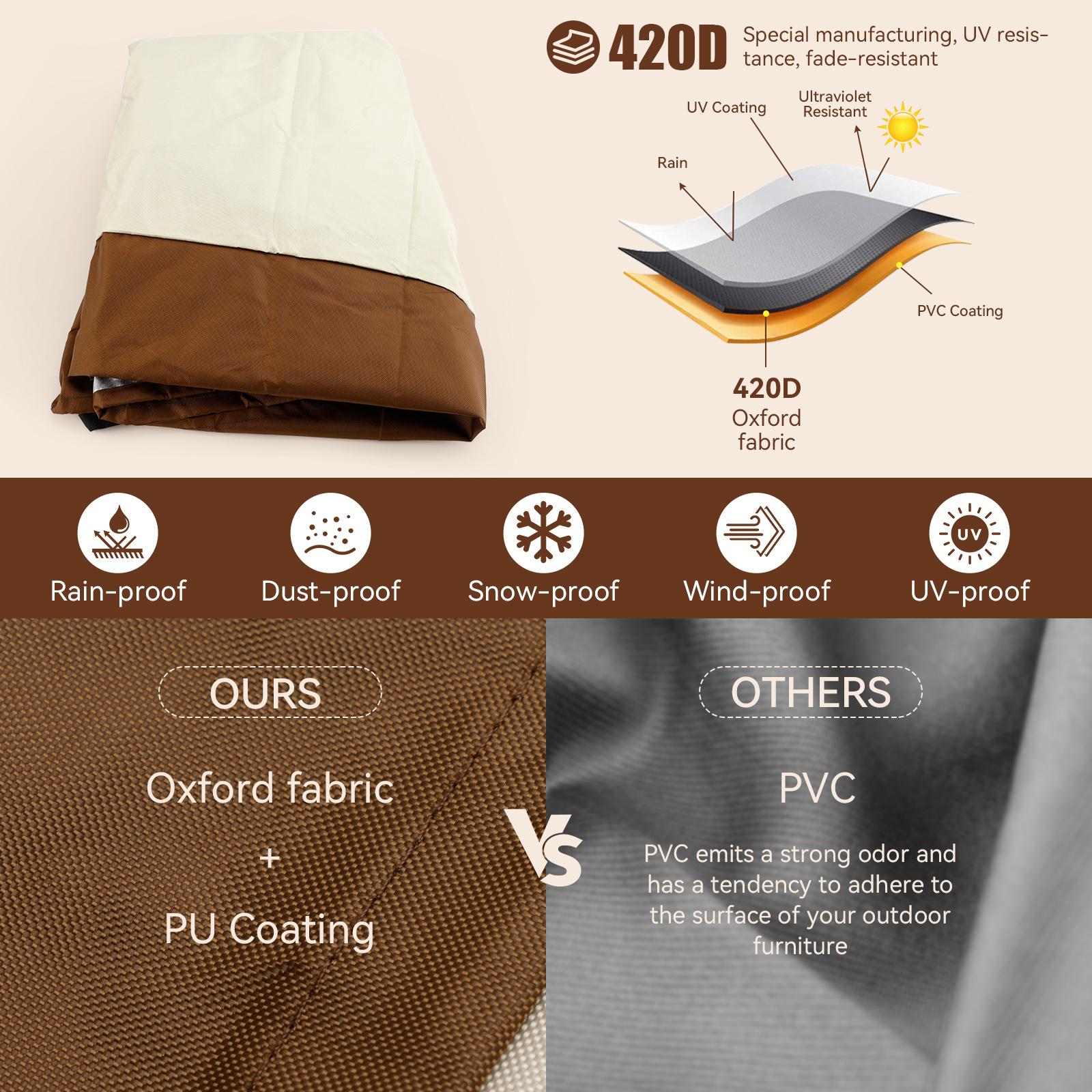 Multi-Size Waterproof Oxford Fabric Double Wicker Hanging Egg Chair Cover - PVC Inner Shield, Double Stitched, Full Outdoor Protection for Rocking Patio Furniture Multi-Size Waterproof Oxford Fabric Double Wicker Hanging Egg Chair Cover - PVC Inner Shield, Double Stitched, Full Outdoor Protection for Rocking Patio Furniture