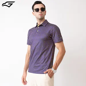 GORENZI Men's Golf Shirts Short Sleeve Moisture Wicking Louisiana Crawfish Patterns Collared Polo Golf Shirts for Men