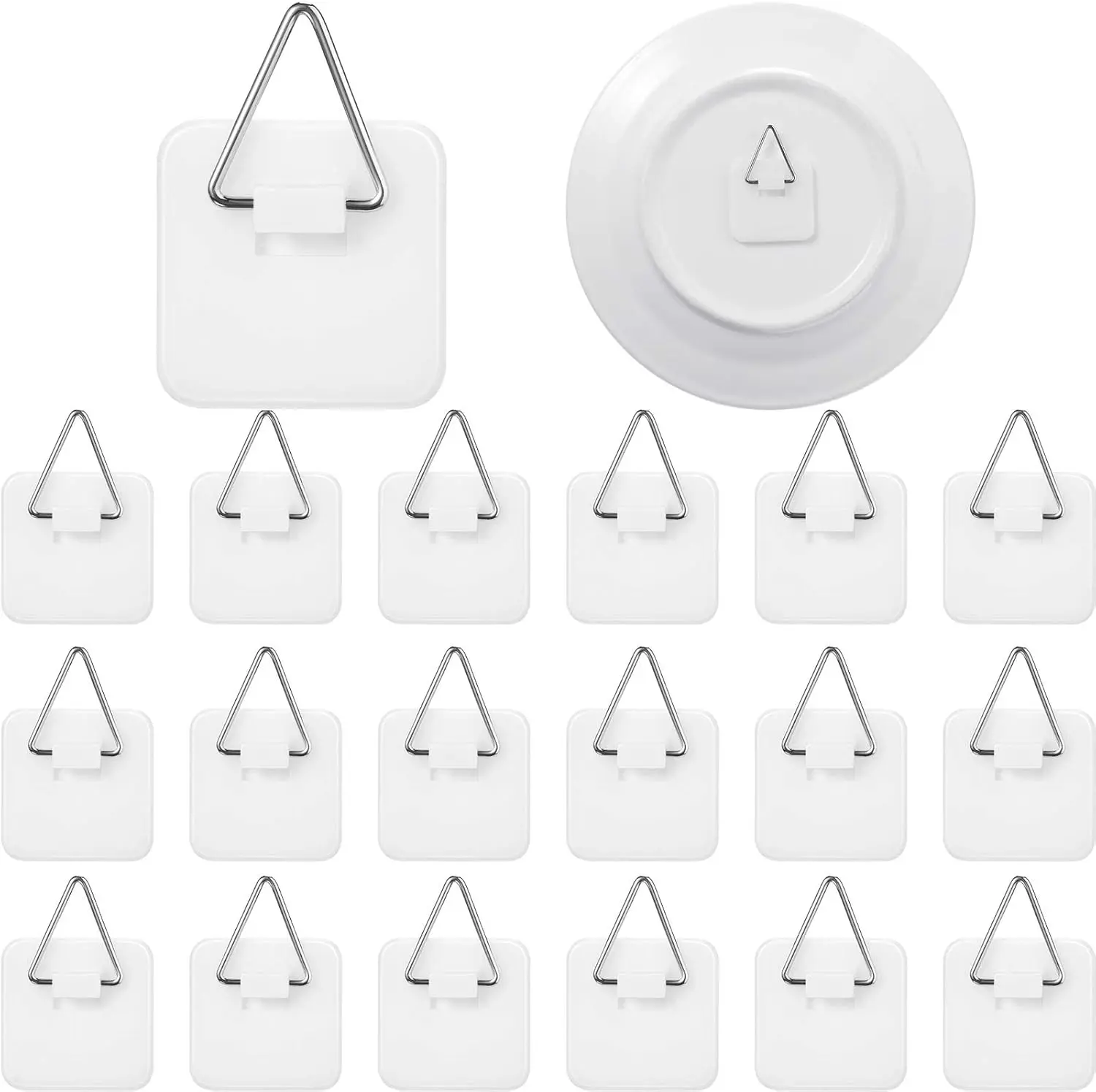 40 Pcs Invisible Adhesive Plate Hanger Wall Display Holder Vertical Plate Holders for Picture Hanging Hooks Wall Art Decor Supplies, 1.25 Inch Decorative