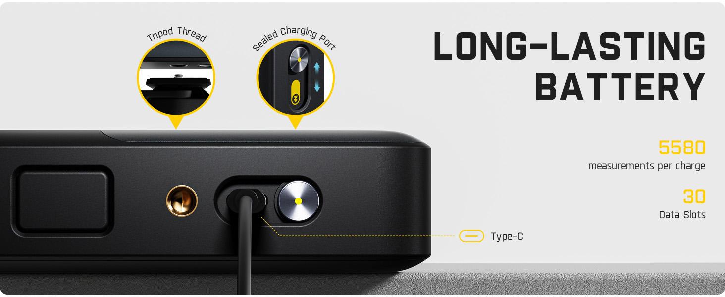 Fanttik M100 Apex 2-in-1 Digital Laser Tape Measure with HD IPS Color Display, 165Ft Rechargeable Laser Measurement Tool & 9.8Ft Measuring Tape, 6 Units Selectable, for Distance/Area/Volume