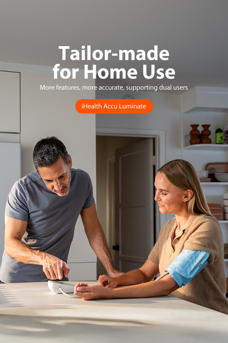 iHealth Bluetooth Blood Pressure Monitor with Large Cuff & Color-Coded Display, Dual Users 2*120 Readings, Automatica Upper Arm Blood Pressure Machine with Cloud Storage & Body Movement Detection, Portable Healthcare Kit