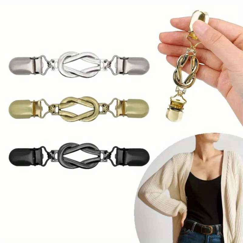 3Pcs Sweater Clip for Cardigan Dress Waist Cincher Clips for Women, No-Sew, Retro Dress Clip Back Cinch, Multi Shirt Tighten Clips, for Women Loose Clothing, Jackets, Shawls