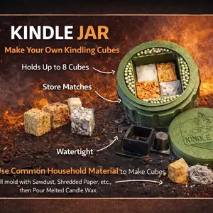Kindle Jar Compact Wax Cube Maker Portable Mold Jar for Camping Kits