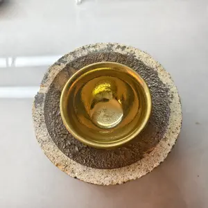 Handcrafted Jianzhan Tea Cup with Gold Glazed Surface for Luxurious Tea Parties and Daily Use