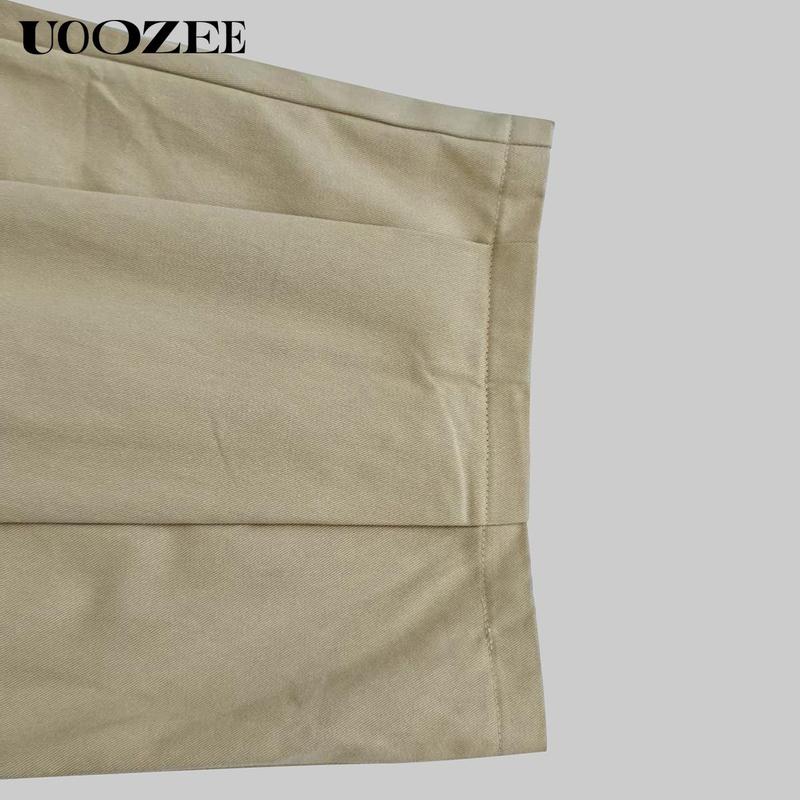 UOOZEE Women's Khaki Loose Multicolor Cropped&Long Trousers 100% Cotton Soft Summer&Autumn/Winter Comfortable Breathable Fabric Elastic Waistband Lantern Pants with Pockets Casual Style Bottoms Outfit Minimalist Spring Basic teacher outfits