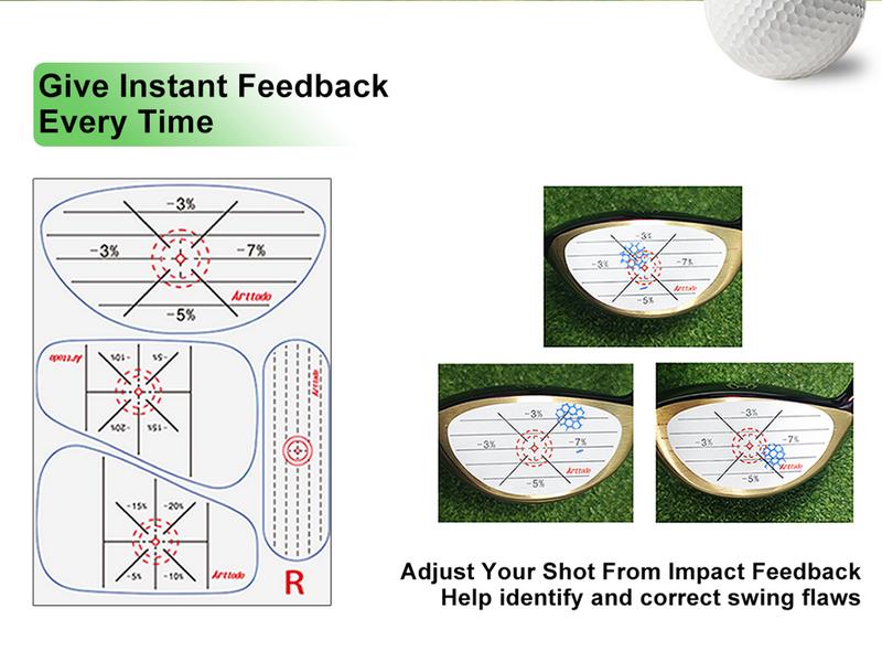 Arttodo Golf Impact Tape, Golf Impact Sticker, Golf Ball Tracker, Self-Teaching Sweet Spot and Consistency Analysis, Golf Gift