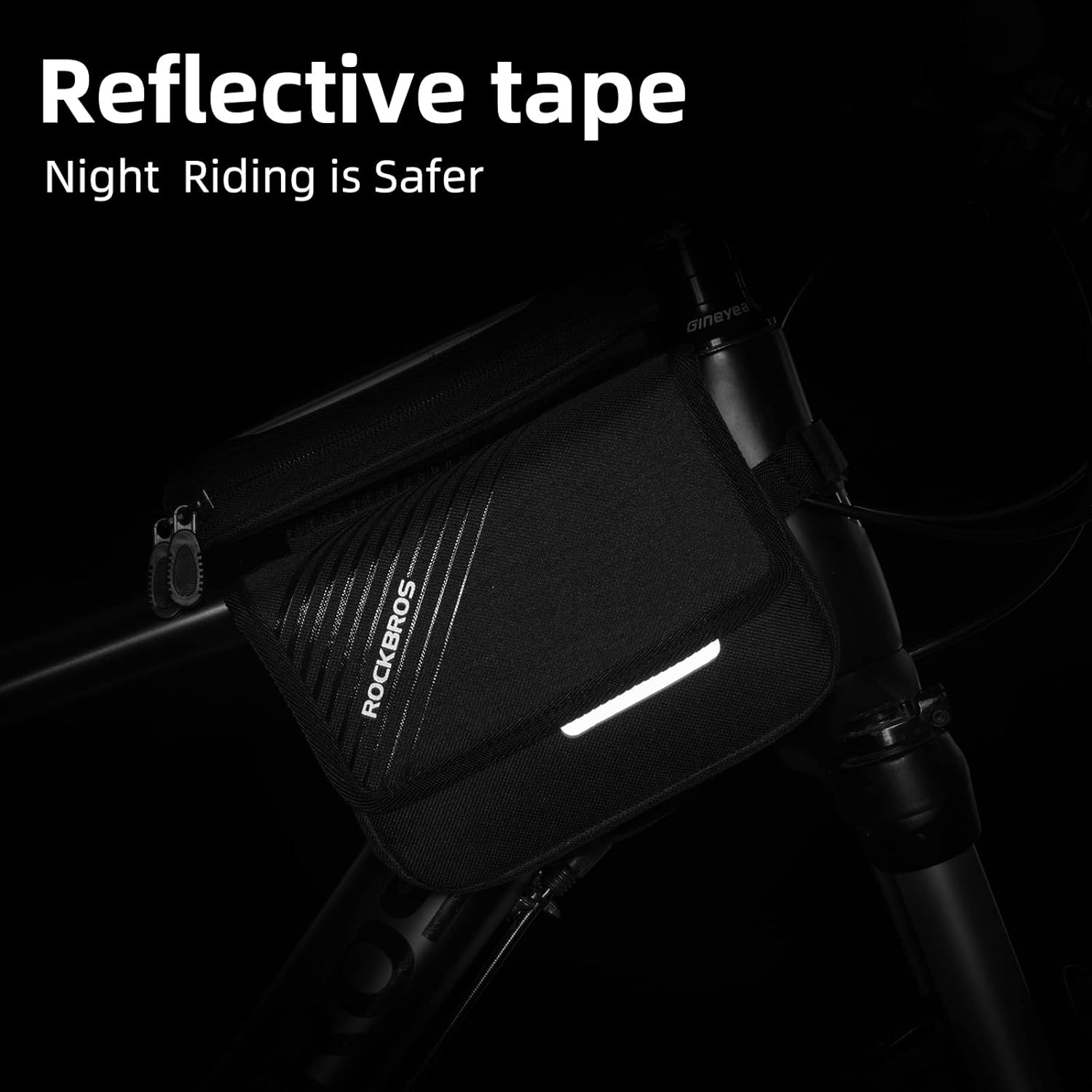 ROCKBROS Bike Frame Bag Waterproof Top Tube Bike Bag Large Storage Touch Screen Bike Cell Phone Holder Suitable for IphoneX,11,12,13,14 Below 6.4"