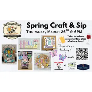 Spring Craft & Sip Workshop at County Road Social - 3.26.26 @ 6pm
