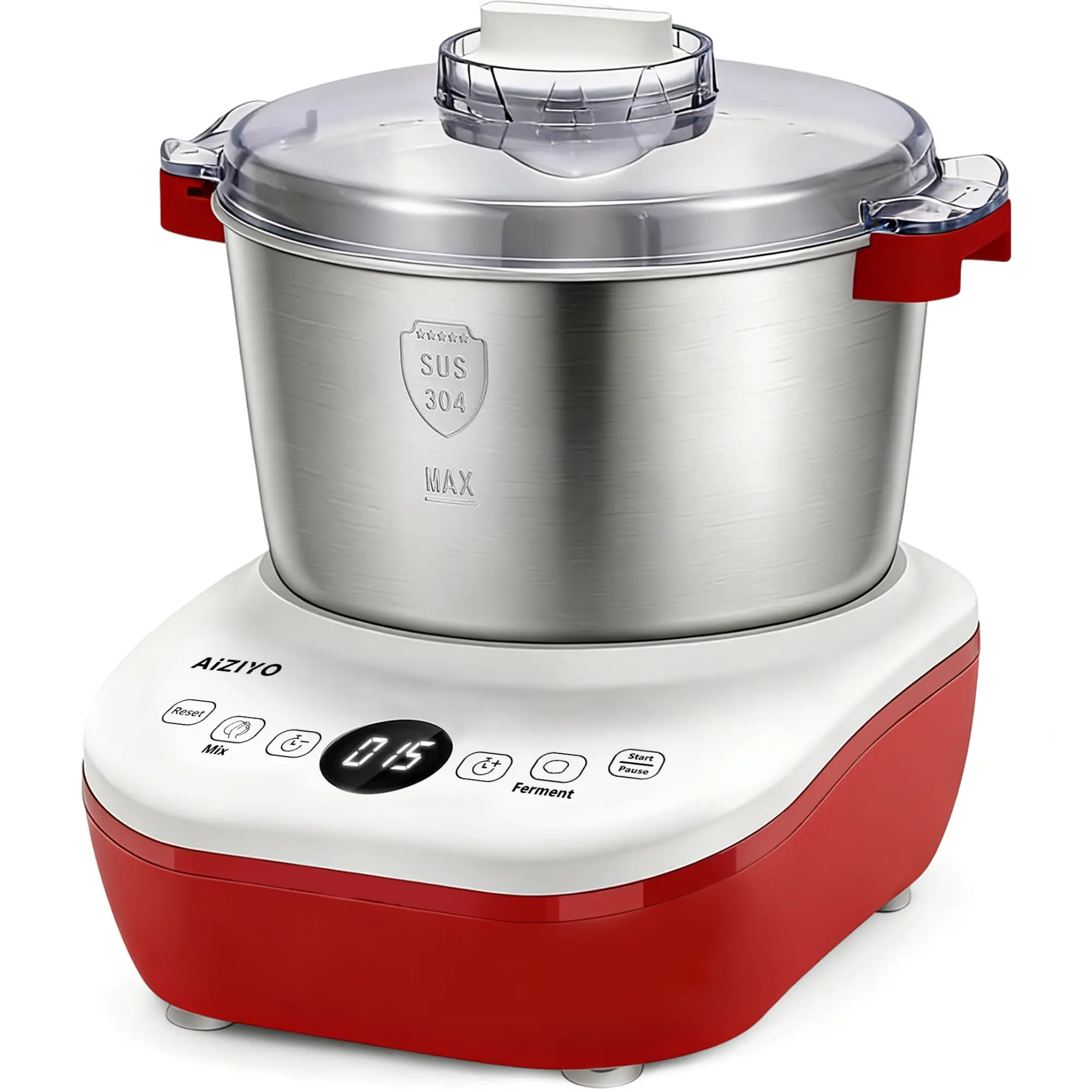 AIZIYO DoughChief 7.4Qt Electric Dough Mixer with Ferment Function, Dough Maker with 304 Stainless Steel Bowl, Microcomputer Control, Face-up Touch Panel, Easy To Clean for Bread & Pizza