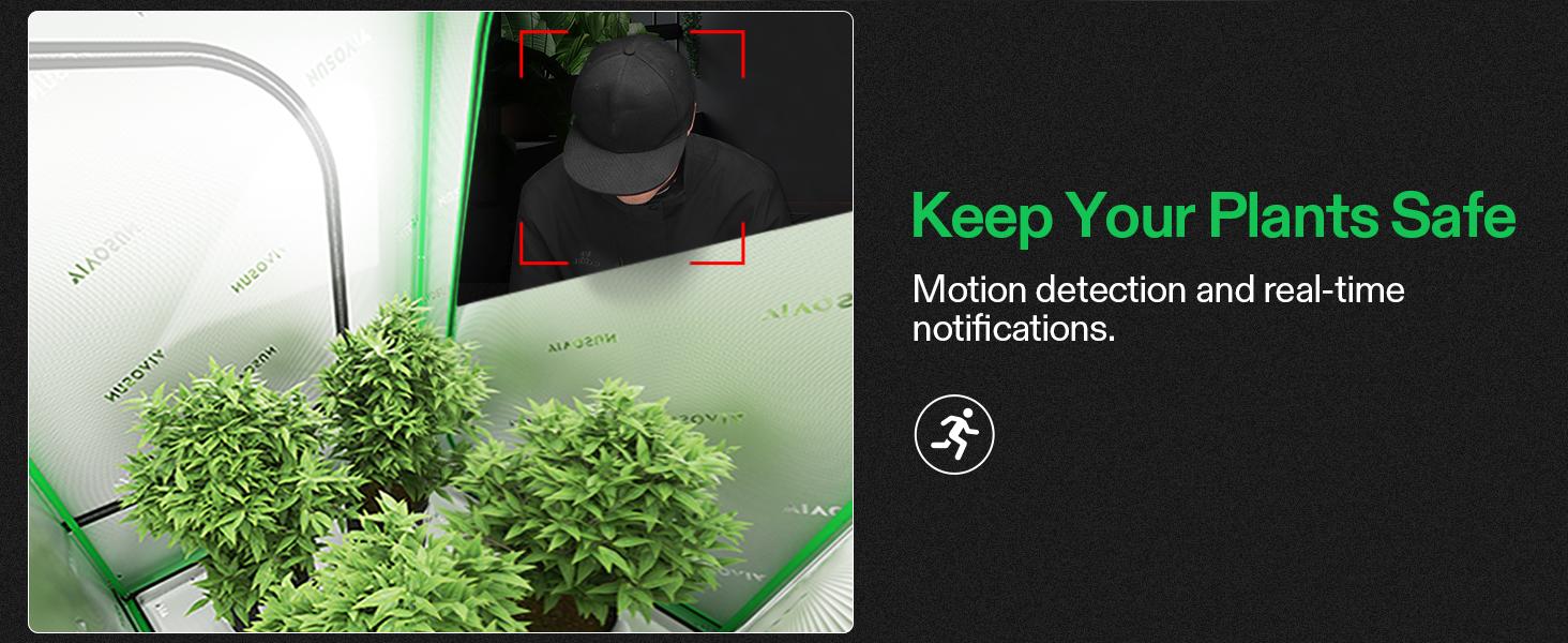 VIVOSUN GrowCam C4, 2K QHD WiFi Smart Camera for Grow Tent & VGrow Smart Grow Box, Timelapse, Night Vision, SD Card Storage, 2-Way Audio, App Control