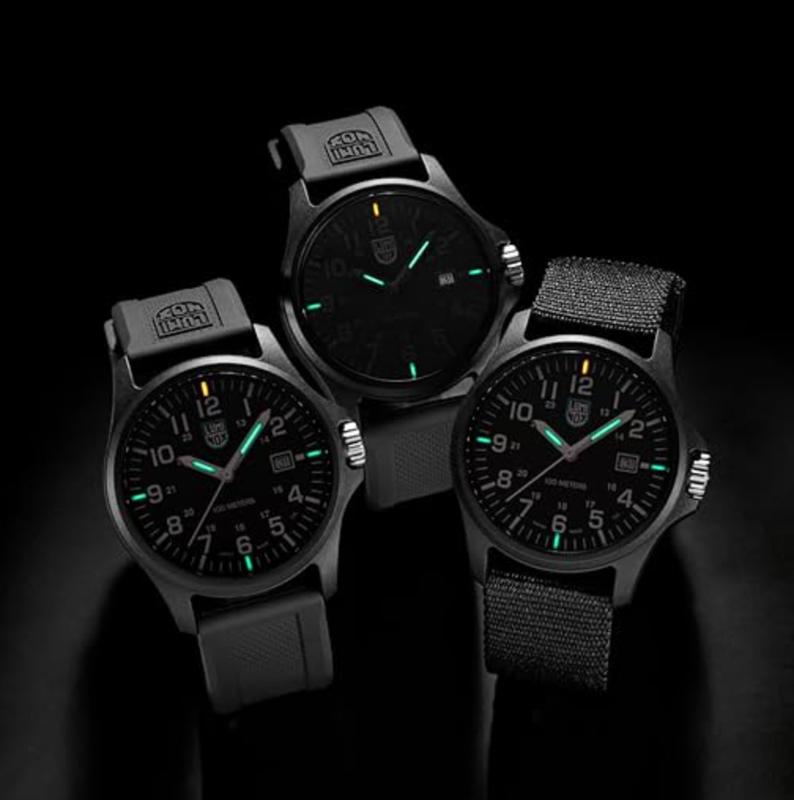 Luminox 2401.NB G Collection 2400 CARBONOX Watch Black Dial White Numbers Nylon Strap 100m Water Resistant 43mm Case R-PET Belt Strap