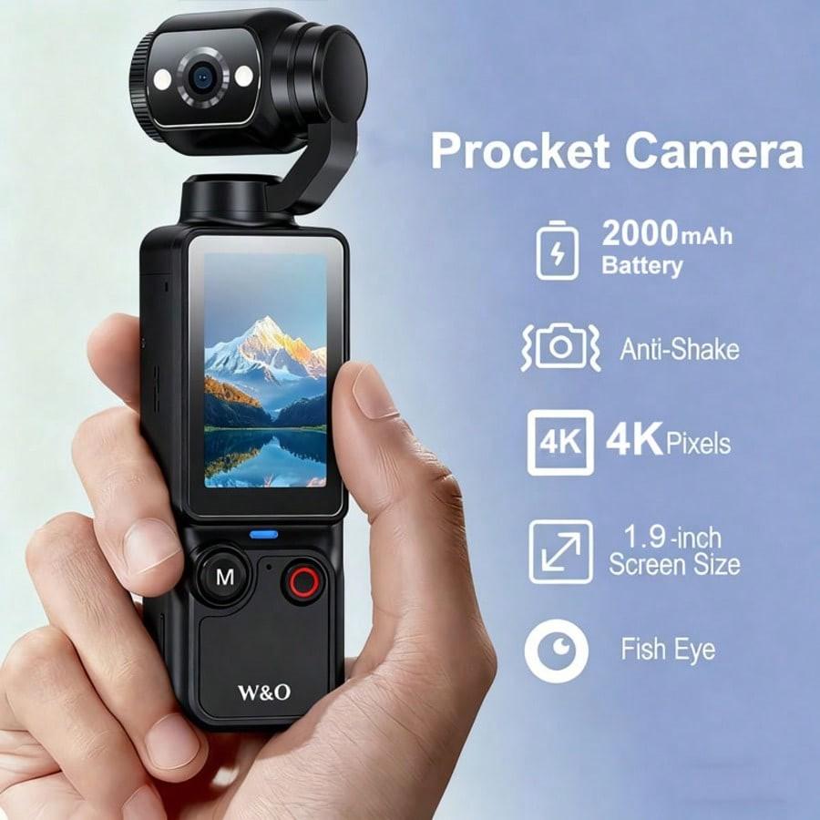 [TikTokShopBlackFriday] Pocket Vlogging Camera with 2.5K 120fps Videos, 180° Rotating Lens, Portable Video Camera for Photography, Digital Camera for Meeting and Daily Use wif 32GB SD Card, Ideal Gift for Girls, Boys and Beginners, Birthday  Gift HD