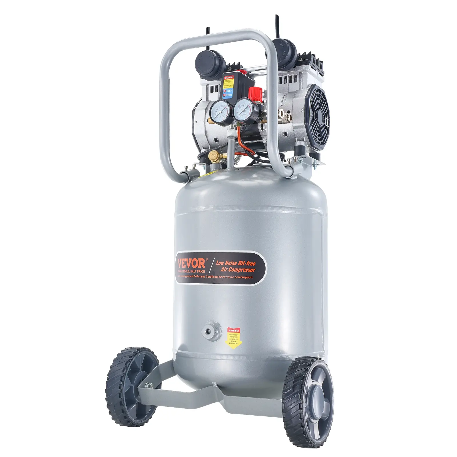 【Summerfinds】VEVOR 13 Gallon Air Compressor 2HP 4.6 SCFM@90PSI Oil Free Air Compressor Tank66dB Ultra-Quiet Compressor for Tire InflationAuto RepairWoodwork NailingSpray Painting (125PSI Max Pressure)