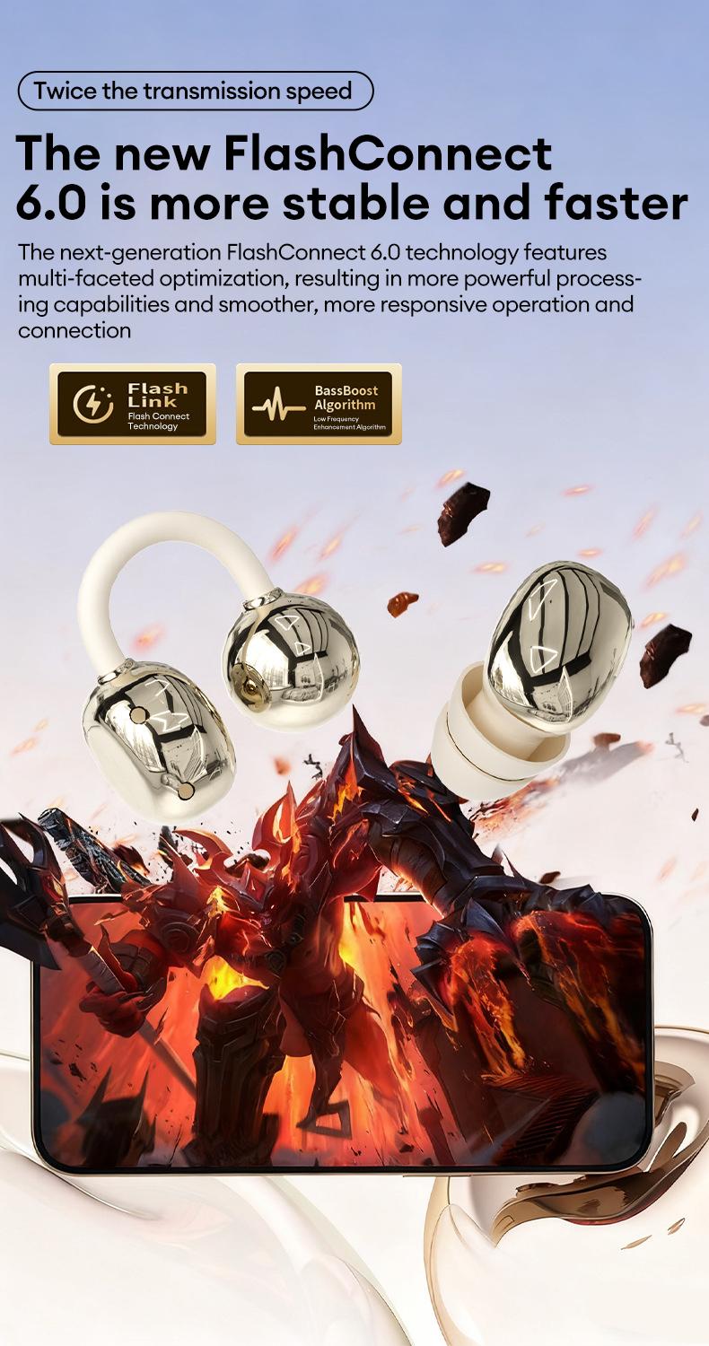 HYUNDAI Power bank & Ear clip type & Sleeping type 3-in-1 wireless Bluetooth headphones,Can charge the phone in reverse,With two pairs of headphones included,Waterproof and sweat-proof, with excellent sound transmission quality,Suitable for couples,sports